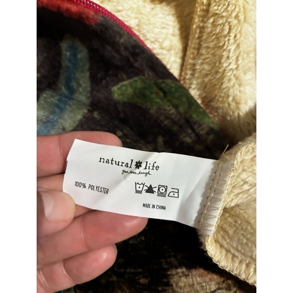 NWT Natural Life Wildflowers Fleece One Piece Pajamas Sz Small Boho Cozy Zip Up - Picture 8 of 8